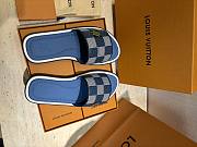 LV Monogram Pattern Sandals Blue - 2