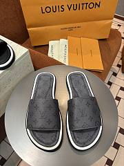 LV Monogram Pattern Sandals Grey - 1