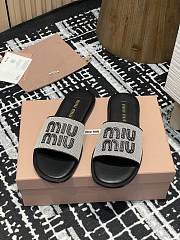 Miumiu 25 Mesh Slippers Black - 3