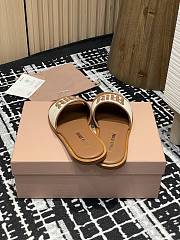 Miumiu 25 Mesh Slippers Beige - 5