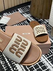 Miumiu 25 Mesh Slippers Beige - 2