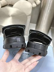 Prada Nappa Leather Slides in Black - 4