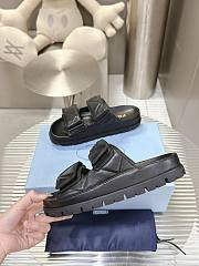 Prada Nappa Leather Slides in Black - 3