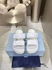 Prada Nappa Leather Slides in White - 5