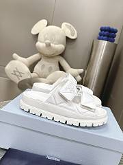 Prada Nappa Leather Slides in White - 4