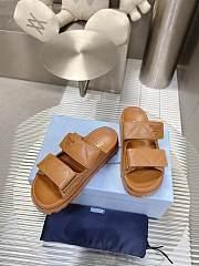 Prada Nappa Leather Slides in Brown - 5