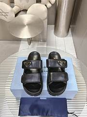 Prada Nappa Leather Slides in Black Gold - 5