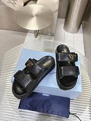 Prada Nappa Leather Slides in Black Gold - 6