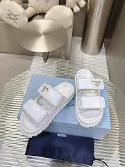 Prada Nappa Leather Slides in White Gold - 6