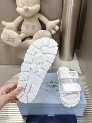 Prada Nappa Leather Slides in White Gold - 5