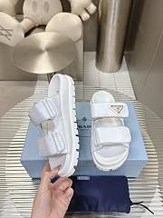 Prada Nappa Leather Slides in White Gold - 3