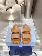 Prada Nappa Leather Slides in Brown Gold - 5