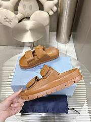 Prada Nappa Leather Slides in Brown Gold - 4