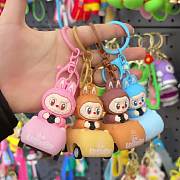 Labubu Love Grinning Elf Pull Back Car Keychain Set 4  - 4
