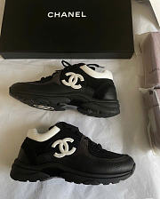 Chanel Black Grained Calfskin Low Top Sneakers - 5