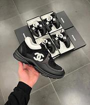 Chanel Black Grained Calfskin Low Top Sneakers - 4