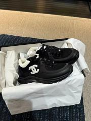 Chanel Black Grained Calfskin Low Top Sneakers - 3