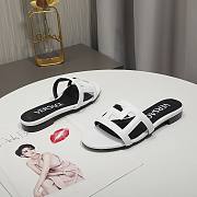 Versace White Greca Maze Calfskin Flat Slide - 2