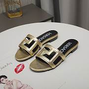 Versace Gold Greca Maze Calfskin Flat Slide - 4