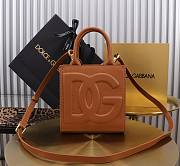 Dolce & Gabbana Embossed Tote Brown Bag Size 16×17×8CM - 6