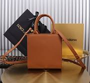 Dolce & Gabbana Embossed Tote Brown Bag Size 16×17×8CM - 3