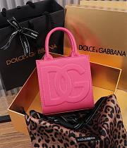 Dolce & Gabbana Embossed Tote Pink Bag Size 16×17×8CM - 1