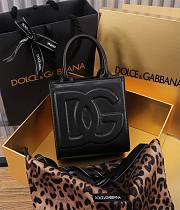 Dolce & Gabbana Embossed Tote Black Bag Size 16×17×8CM - 3