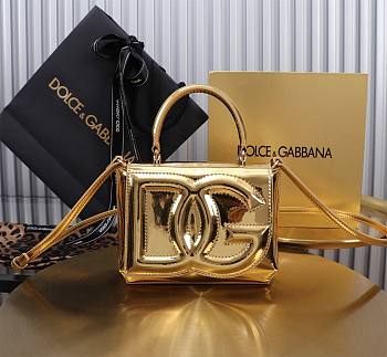 Dolce & Gabbana Gold Kadin Canta Logo Size 17x6x13CM
