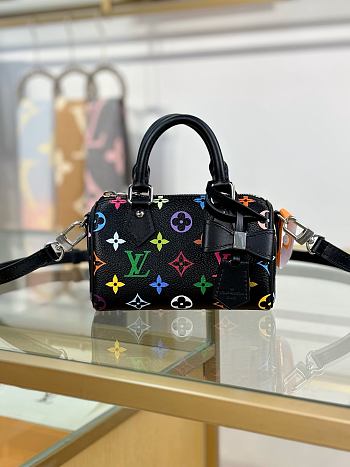 LV x TM Nano Speedy Black Bag Size 16x10x7CM