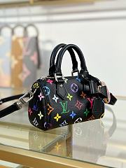 LV x TM Nano Speedy Black Bag Size 16x10x7CM - 3