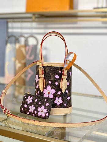 LV Nano Bucket Bag Sakura Brown Size 17x13x9CM