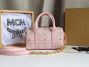 MCM Delmy Boston Bag in Pink Size 19x8x10CM - 4