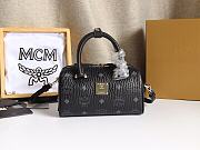 MCM Ella Boston Mini Bag in Visetos Black Size 18x8x10CM - 4