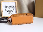MCM Ella Boston Mini Bag in Visetos Brown Size 18x8x10CM - 6