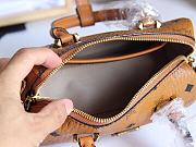 MCM Ella Boston Mini Bag in Visetos Brown Size 18x8x10CM - 3