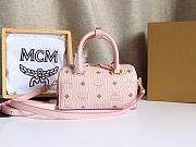 MCM Ella Boston Mini Bag in Visetos Pink Size 18x8x10CM - 3
