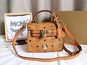 DMCM Heritage Satchel In Visetos Brown Size 18x9x14CM - 1