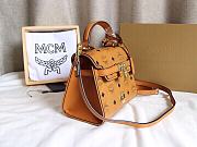 DMCM Heritage Satchel In Visetos Brown Size 18x9x14CM - 5