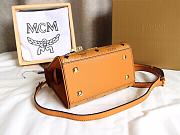 DMCM Heritage Satchel In Visetos Brown Size 18x9x14CM - 4