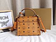 DMCM Heritage Satchel In Visetos Brown Size 18x9x14CM - 2