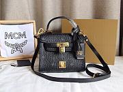 DMCM Heritage Satchel In Visetos Black Size 18x9x14CM - 1