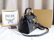 DMCM Heritage Satchel In Visetos Black Size 18x9x14CM - 6