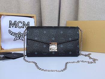 MCM Millie Flap Crossbody Visetos Black 23x14x5CM