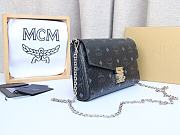 MCM Millie Flap Crossbody Visetos Black 23x14x5CM - 6