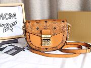 MCM Printed Canvas Brown Size 18x5x14CM - 3