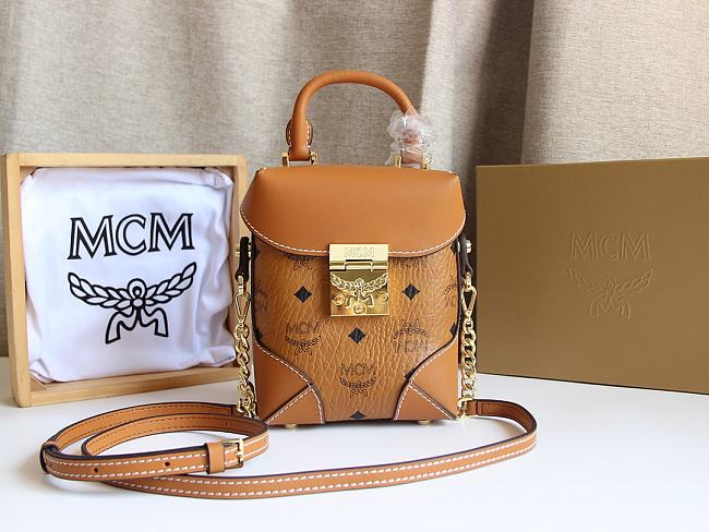 MCM Soft Berlin Crossbody Brown Bag Size 15x7x11CM - 1