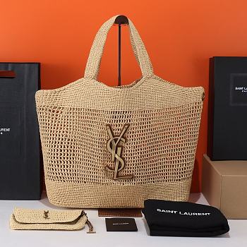 Saint Laurent Icare Maxi Raffia Tote Size 58x6x40cm