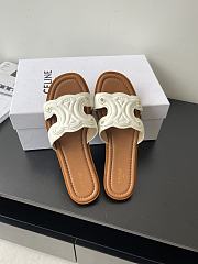 Celine Logo Stitched Leather Slippers 0055-01 - 4