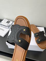 Celine Logo Stitched Leather Slippers 0055-02 - 6