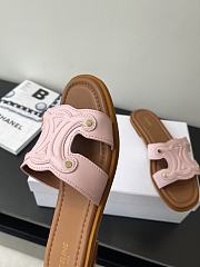 Celine Logo Stitched Leather Slippers 0055-03 - 5
